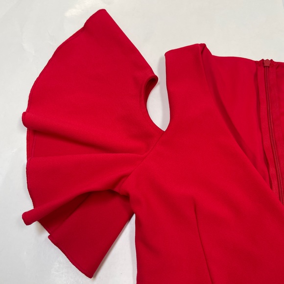 🍀Missguided Cold shoulder red ruffle bodycon dress - Picture 9 of 9